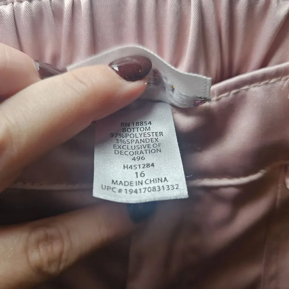 Tween Diva Satin Cargo Pants Blush Size Girls 16